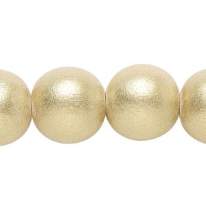 Taiwanese cheesewood 1pkg1, hand-cut painted round bead 15.5-16 inch frosted yellow gold 16mm