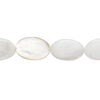 Mother-of-pearl shell 1pkg1, puffed oval bead 15 inch ivory 14x9mm-15x10mm image number 0