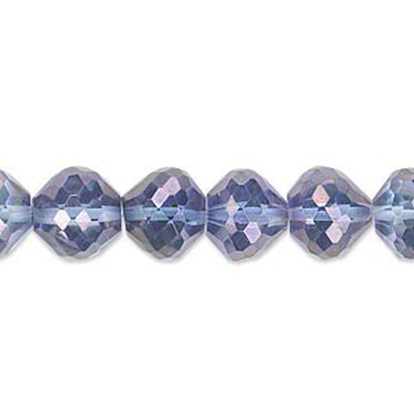 Quartz crystal 1pkg10, AB hand-cut faceted rondelle bead 10x8mm image number 0