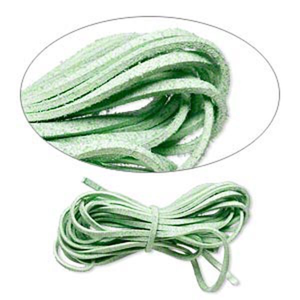 Cord, faux suede lace, lime green, 3mm. Sold per pkg of 5 yards. image number 0