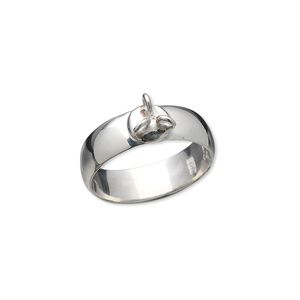 Ring, Hill Tribes, sterling silver, 7mm smooth band with 3 loops, size 6 to 7-1/2. Sold individually.