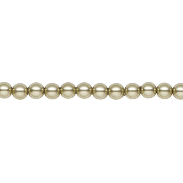 Pearl 600pk light green, Preciosa Czech crystal 4mm round image number 0