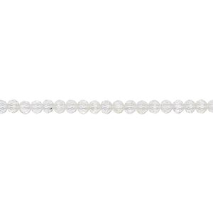 Quartz crystal 1pkg1, hand-cut faceted rondelle bead natural 13 inch 2mm
