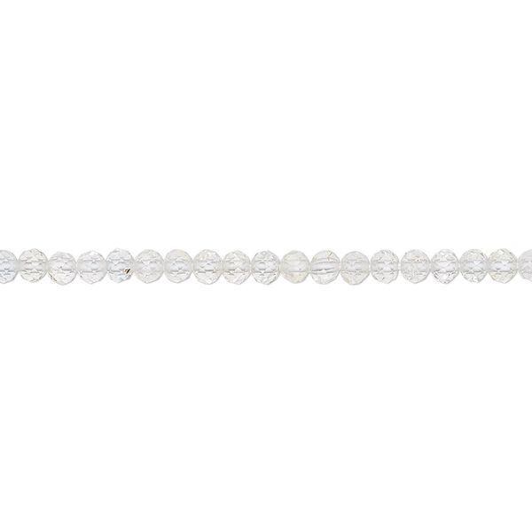 Quartz crystal 1pkg1, hand-cut faceted rondelle bead natural 13 inch 2mm image number 0