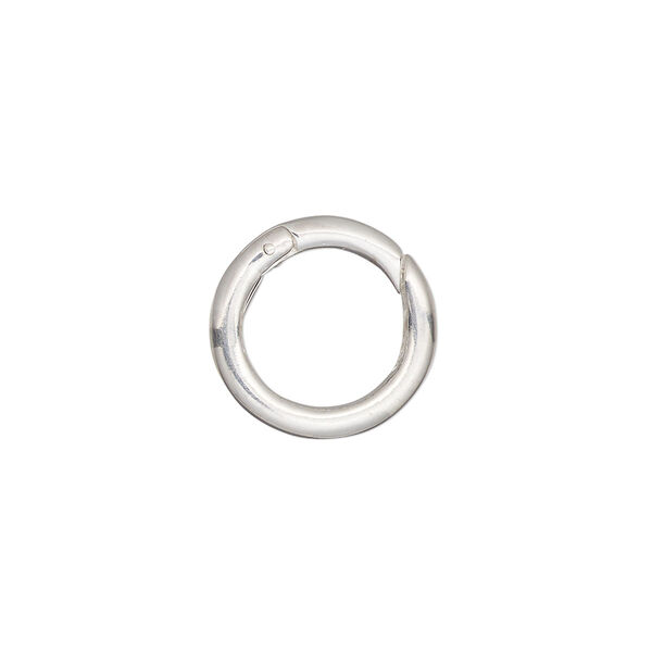 Clasp self-closing hook 1pkg1 sterling silver 16mm round image number 0