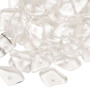 Bead, Czech glass, transparent clear, extra-large chip. Sold per 1-ounce pkg.