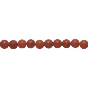 Red jasper 1pkg1, matte round bead natural 8 inch 4mm