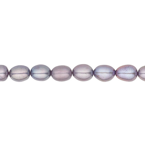 Pearl cultured freshwater 1pk 5-6mm rice C grade, dyed lilac 15 inch image number 0