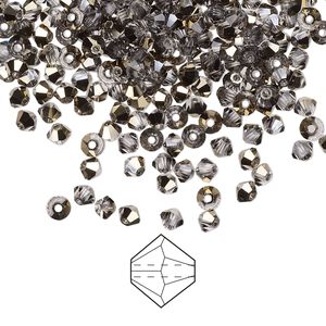 Bead 48pk crystal starlight gold, Preciosa Czech crystal 3mm bicone