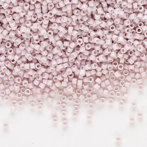 Seed bead, Delica®, glass, pkg/50g, #11 round, opaque glass enamel pale rose (DB-1494-1).