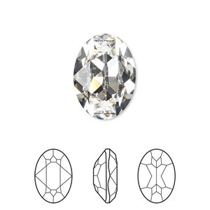 Fancy stone 1pk crystal foil back, Crystal Passions® 18x13mm oval 4120