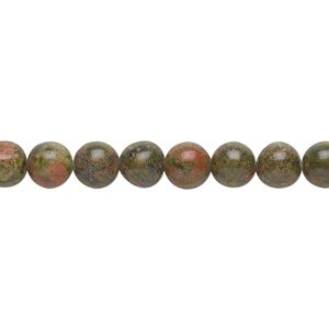 Unakite 1pkg1, round bead natural 15.5-16 inch 6mm