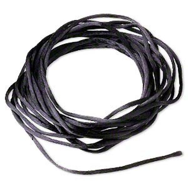 Cord, Satinique™, satin, black, 1mm mini. Sold per pkg of 10 feet. image number 0