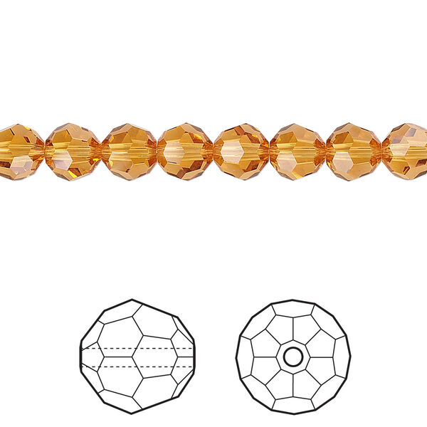Bead 12pk topaz, Crystal Passions® 6mm round 5000 image number 0
