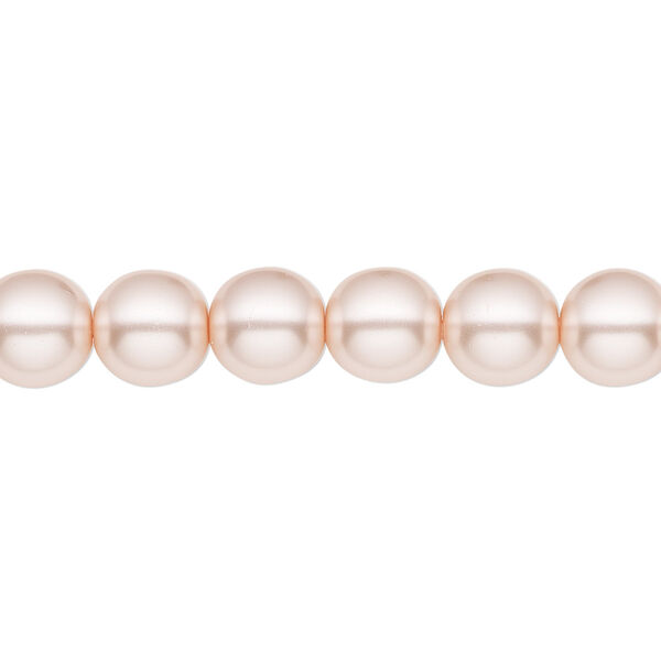 Bead, Czech pearl-coated glass druk, opaque soft pink, 8mm round. Sold per 15-1/2" to 16" strand. image number 0