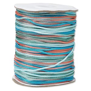 Cord, Satinique™, satin, southwest, 1.5mm small. Sold per 400-foot spool.