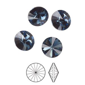 Chaton 144pk Montana foil back, Preciosa MAXIMA Czech crystal rhinestone 10.54-10.91mm rivoli SS47