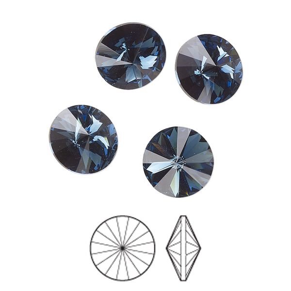 Chaton 144pk Montana foil back, Preciosa MAXIMA Czech crystal rhinestone 10.54-10.91mm rivoli SS47 image number 0