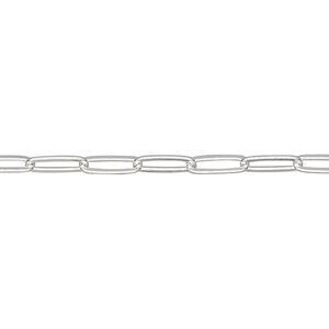 Chain 1pkg1 sterling silver paperclip, 3mm, 5 foot unfinished