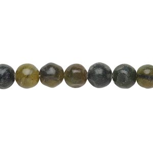 Antique new "jade" 1pkg1, round bead natural 15 inch 7-8mm