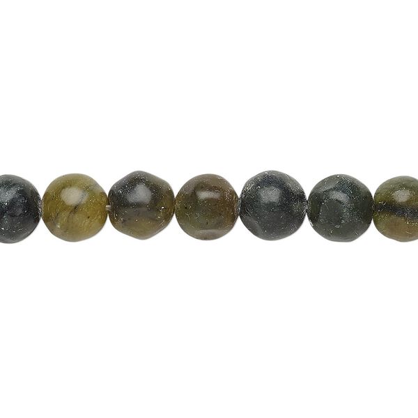 Antique new "jade" 1pkg1, round bead natural 15 inch 7-8mm image number 0