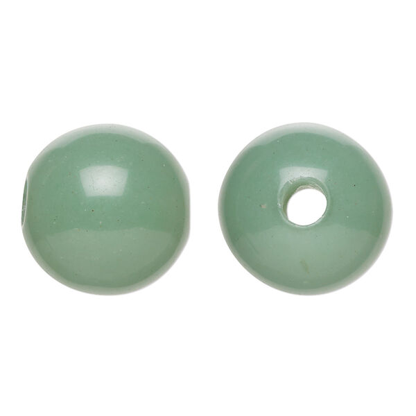 Bead 1pkg1 green aventurine, 18x17mm semi-round B grade, natural image number 0