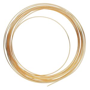 Wire, ParaWire™, gold-finished copper, half-round, 18 gauge. Sold per 4-yard section.