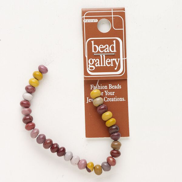 Bead, moukaite jasper (natural), 6x4mm-7x5mm uneven rondelle, B grade, Mohs hardness 6-1/2 to 7. Sold per 5-inch strand, approximately 30 beads. image number 0