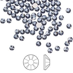 Flat back 1440pk denim blue foil back, Preciosa MAXIMA Czech crystal hotfix rhinestone 3-3.2mm chaton rose round SS12