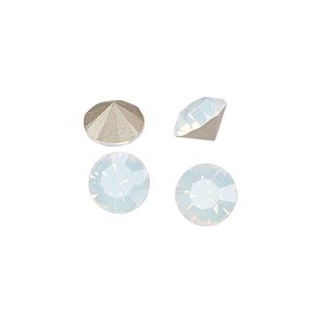 Chaton 8pk white opal foil back, Preciosa MAXIMA Czech crystal rhinestone 8.16-8.41mm 15-cut faceted round SS39