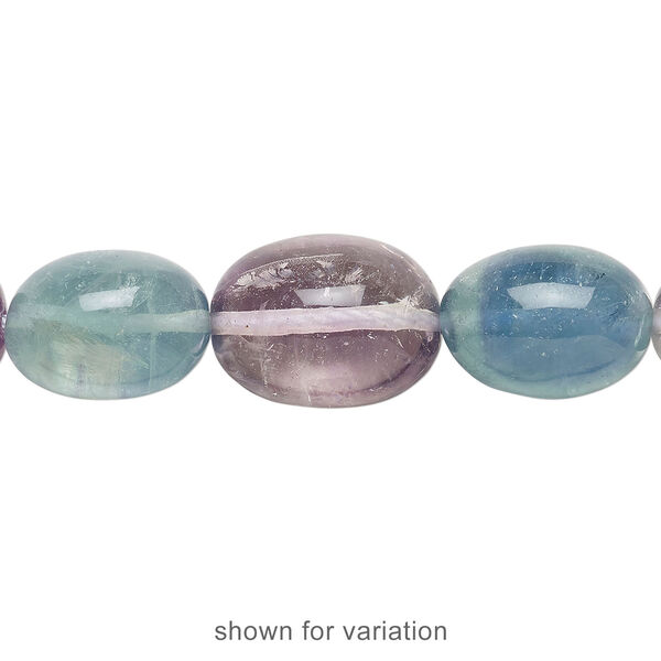 Rainbow fluorite 1pkg1, tumbled nugget bead natural 15.5-16 inch medium image number 2