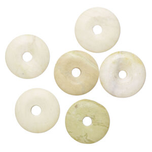 Peridot new "jade" 1pkg6, donut focal and component natural, 28-31mm
