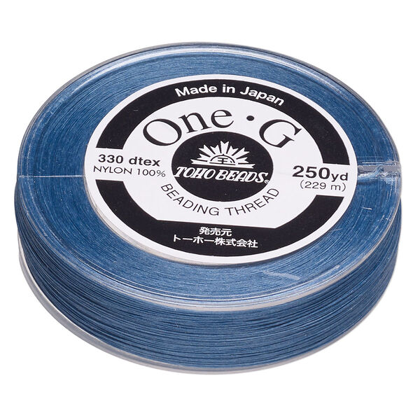Thread, One-G™, nylon, pkg/250 yards, blue, size 0. image number 0