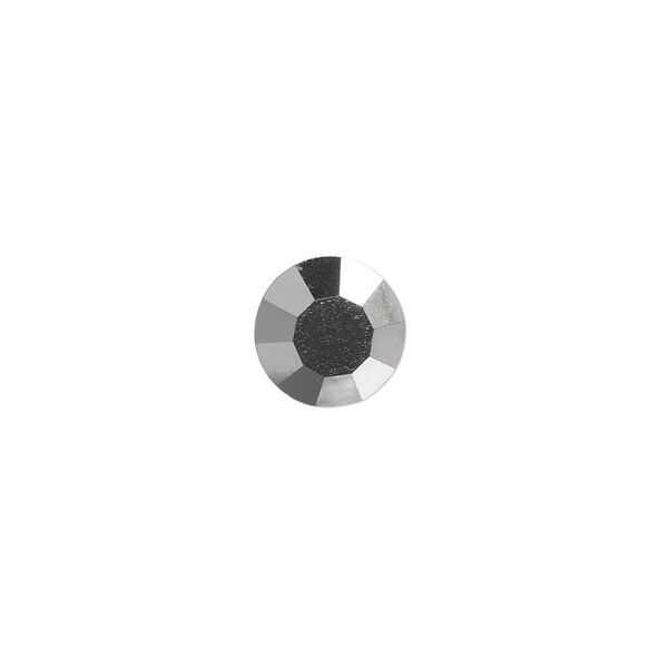 Chaton, glass rhinestone, hematite black, foil back, 9.9-10.2mm faceted round, SS45. Sold per pkg of 4. image number 0