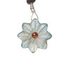 Labradorite / garnet 1pkg1, top-drilled hand-cut 1sided carved flower bead natural, 22mm image number 0