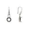Earring fishhook 1pkg2 sterling silver, 25-29mm fancy dot design / 6mm round cab 2-prong open back setting, 20 gauge antiqued 1 pair image number 0