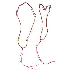 Imitation silk / jadeite 1pkg2, macramé necklace cord adjustable 20 inch / 5.5 inch dangle 2-3.5mm