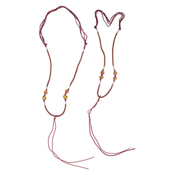 Imitation silk / jadeite 1pkg2, macramé necklace cord adjustable 20 inch / 5.5 inch dangle 2-3.5mm image number 0