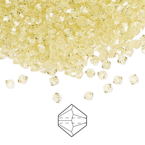 Bead 48pk jonquil, Preciosa Czech crystal 3mm bicone image number 0