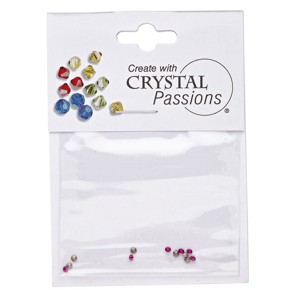 Chaton 12pk fuchsia foil back, Crystal Passions® round PP11 1028 image number 0