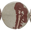 Crazy Horse&trade; stone 1pkg1, wavy flat round bead natural, 15 inch 39-40mm (calcite / limestone) image number 0