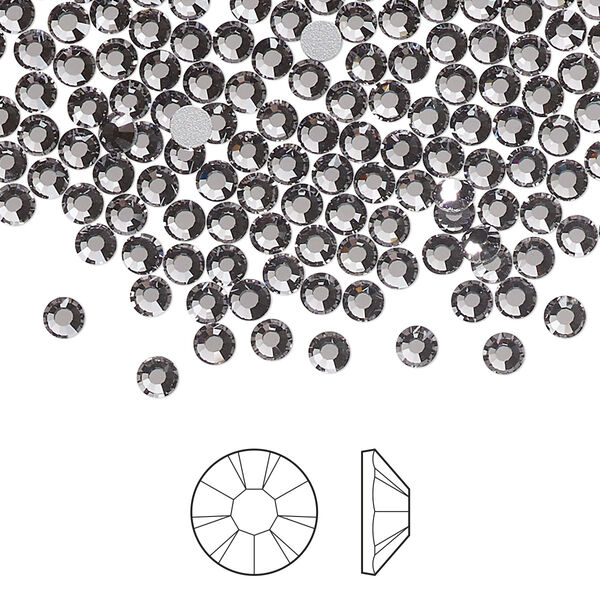Flat back 1pkg144, lilac ash foil back Preciosa Viva 12® Czech crystal rhinestone 3-3.2mm chaton rose round SS12 image number 0
