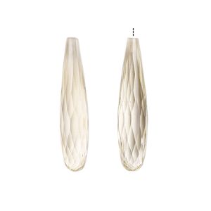 Citrine 1pkg2, hand-cut half-drilled faceted teardrop bead 27x5mm-28x6mm