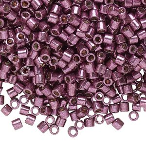 Seed bead, Delica®, glass, pkg/250g, #8 round, Duracoat® opaque galvanized eggplant (DBL-1850).