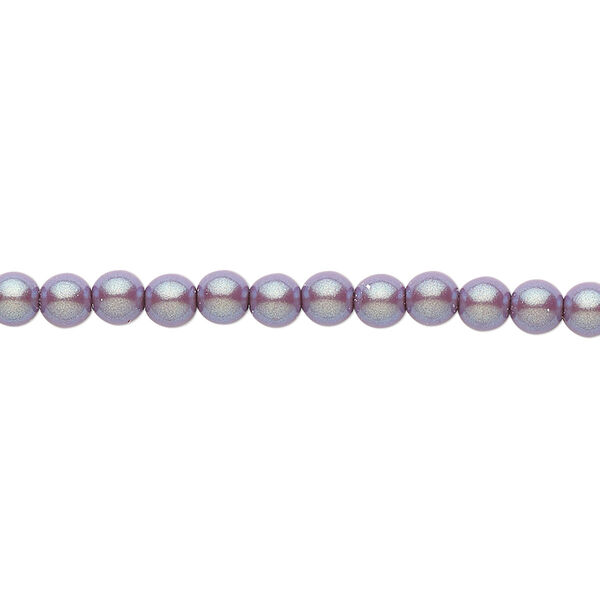 Bead, Czech pearl-coated glass druk, opaque iridescent purple/grey, 4mm round. Sold per 15-1/2" to 16" strand. image number 0