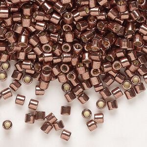 Seed bead, Delica®, glass, pkg/250g, #8 round, Duracoat® opaque galvanized dark mauve (DBL-1843).