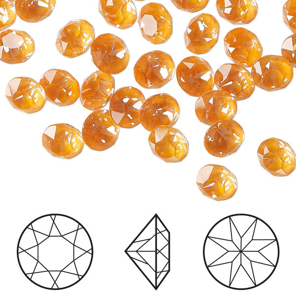 Chaton 12pk crystal mango ignite LacquerPRO, Crystal Passions® 6.14-6.32mm round SS29 1088 image number 0