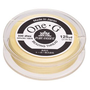 Thread, One-G™, nylon, pkg/125 yards, light yellow, size 0.