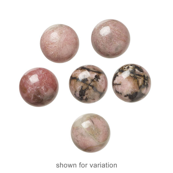 Rhodonite 1pkg6, calibrated round cab natural 10mm image number 1