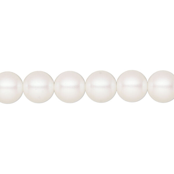 Pearl 100pk pearlescent white, Preciosa Czech crystal 8mm round image number 0